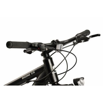 Bicicleta MTB-Fat Bike CARPAT Bigone C26278G NegruAlb, Schimbator spate Shimano Altus, 16 Viteze, roti 26 inch, Frane Mecanice Disc, inaltime utilizator 150-195 cm, greutate suportata 120 Kg