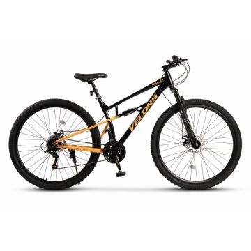 Bicicleta MTB-Full Suspension Velors Trail 2.9 V29271D NegruPortocaliu, roti 29 inch, greutate suportata 120 kg, inaltime utilizator 170-185 cm
