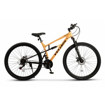 Bicicleta MTB-Full Suspension Velors Trail 2.9 V29271D PortocaliuNegru, roti 29 inch, greutate suportata 120 kg, inaltime utilizator 170-185 cm
