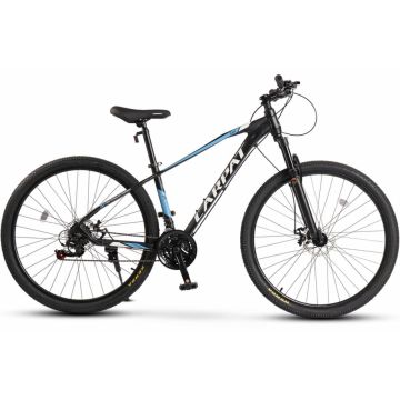 Bicicleta MTB-HT Carpat Ian 2.9 C2959G NegruAlbAlbastru, roti 29 inch, 21 viteze, inaltime utilizator 170-195 cm, greutate suportata 120 kg