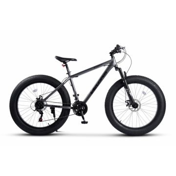 Bicicleta MTB-HT Fat Bike Velors Hercules V2619D GriNegru, roti 26 inch, 21 viteze, frane disc
