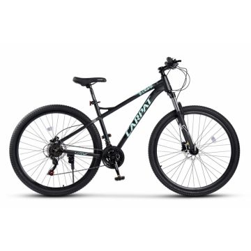 Bicicleta MTB Ride Carpat C29303H NegruTurcoaz roti 29 inch, echipare Shimano, manete secventiale, frane hidraulice, cabluri integrate, 21 viteze
