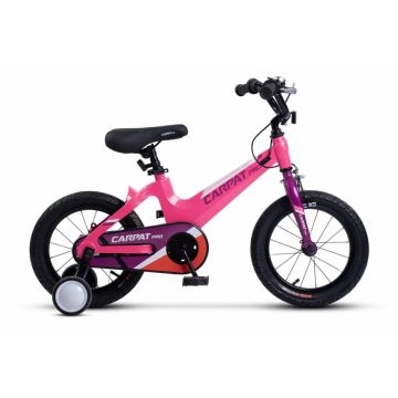 Bicicleta pentru copii 4-6 ani Carpat PRO C16122B RozFucsia, roti 16 inch, inaltime utilizator 100 - 115 cm, greutate suportata 50 kg