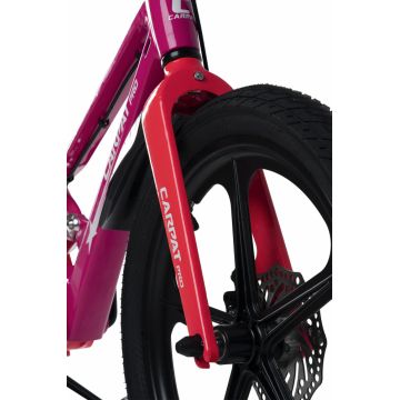 Bicicleta pentru copii Carpat PRO C18144B 18 inch FucsiaRoz 5-7 ani Cadru aluminiu cu Suspensie, Frana spate tambur, frana fata V-Brake, Aparatoare lant, Janta Magneziu, Aparatori noroi fataspate, Sonerie