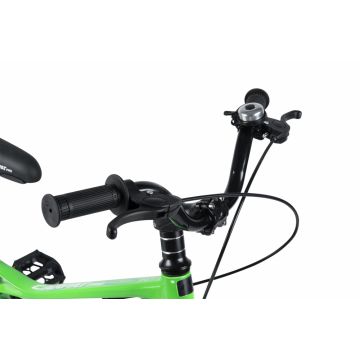 Bicicleta pentru copii Carpat PRO C18144B 18 inch VerdeAlbastru 5-7 ani Cadru aluminiu cu Suspensie, Frana spate tambur, frana fata V-Brake, Aparatoare lant, Janta Magneziu, Aparatori noroi fataspate, Sonerie