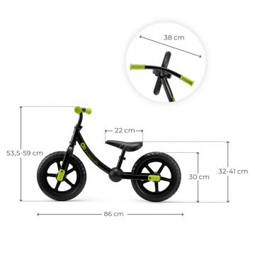 Bicicleta pentru copii copii Kinderkraft 2Way Next Offroad Black, scaun reglabil de la 32-41 cm, roti spuma EVA, ghidon reglabil, pentru copii de la 2 ani pana la 35 kg, unghi de viraj limitat