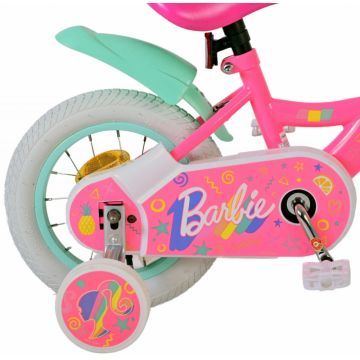 Bicicleta pentru copii EL Barbie 12 inch, frana de mana pe roata fata, scaun si ghidon reglabil, spite metalice, roti gonflabile, stopuri reflectorizante
