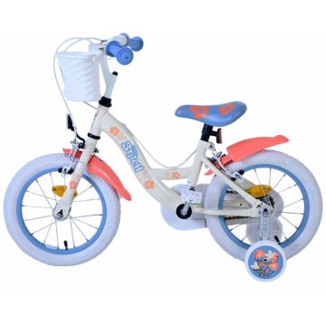 Bicicleta pentru copii EL Disney Stitch 14 inch, frana de mana pe ambele roti, scaun si ghidon reglabil, spite metalice, roti gonflabile, stopuri reflectorizante