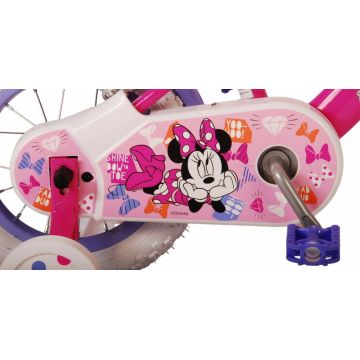 Bicicleta pentru copii EL Minnie Mouse 12 inch Cutest, frana de mana pe ambele roti, scaun si ghidon reglabil, spite metalice, roti gonflabile, stopuri reflectorizante