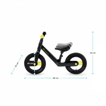 Bicicleta pentru copii KinderKraft Goswift roz fara pedale, roti 12 inch, cadru usor din magneziu, scaun reglabil
