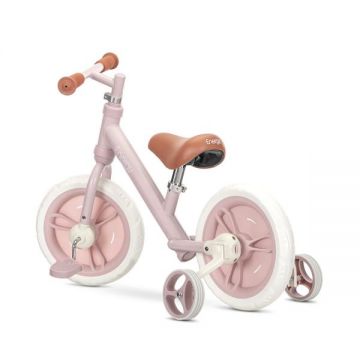 Bicicleta pentru copii Lorelli Energy Pink de tranzitie 2 in 1 cu pedale si roti auxiliare 2-5 ani