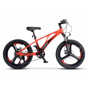 Bicicleta pentru copii MTB Carpat C20343A RosuNegru, roti 20 inch, cadru magneziu, frane disc, 7 viteze