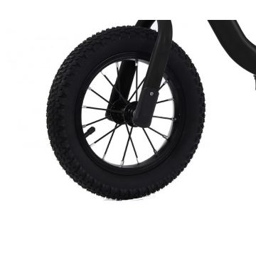 Bicicleta pentru copii Novokids SplendOr Balance Bike 120 Negru, pedagogica fara pedale, cu Roti gonflabile din cauciuc de 12 inch, 1-5 ani, Maxim 30 kg, Cadru otel, Ghidon si sa reglabile pe inaltime