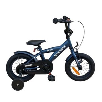 Bicicleta pentru copii Procart Albastru cadru din otel, roti 12 inch, reglare inaltime, frana v-brake, stop si far, roti ajutatoare