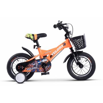Bicicleta pentru copii Velors V1401A portocaliu, roti 14 inch, varsta 3-5 ani, inaltime utilizator 90-105 cm, greutate suportata 80 kg