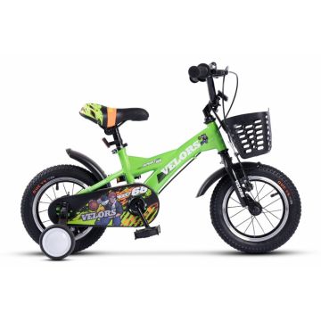 Bicicleta pentru copii Velors V1401A Verde, roti 14 inch, varsta 3-5 ani, inaltime utilizator 90-105 cm, greutate suportata 80 kg