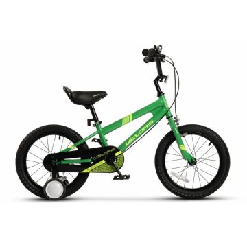 Bicicleta pentru copii Velors V1603B VerdeNegru, roti 16 inch, inaltime utilizator 100-115 cm, greutate suportata 60 kg