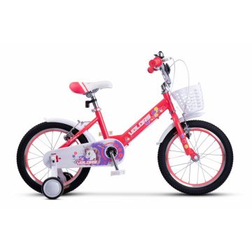Bicicleta pentru copii Velors V1802A Roz, roti 18 inch, varsta 5-7 ani, inaltime utilizator 110-125 cm, greutate suportata 80 kg