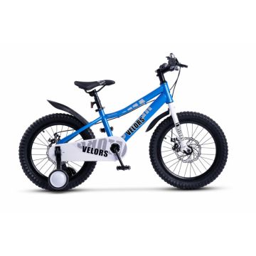 Bicicleta pentru copii Velors V18345A Albastru, roti 18 inch, 5-7 ani, greutate suportata 80 kg, inaltime utilizator 110-125 cm