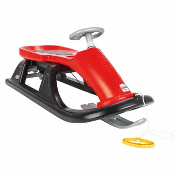 Sanie pentru copii Pilsan Super Snow Red cu volan,sistem de franare,design ergonomic,rezistenta la inghet -32grade,greutate admisa 100kg,snur cu maner inclus