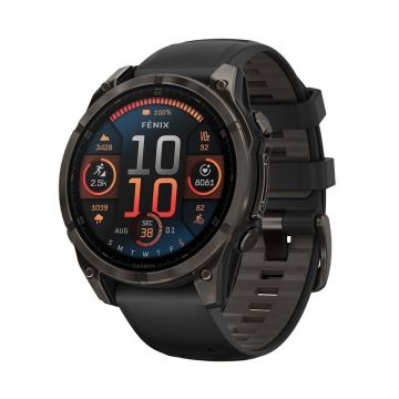 Ceas Garmin Fenix 8 Sapphire Titanium Amoled 47mm Carbon Grey