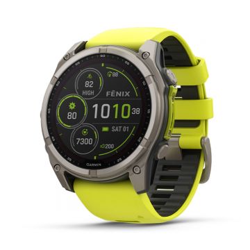 Ceas Garmin Fenix 8 Solar Saphire Titanium 47mm Bare Titanium Graphite