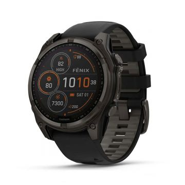 Ceas Garmin Fenix 8 Solar Saphire Titanium 47mm Carbon Grey Black