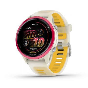 Ceas Garmin Forerunner 570 Amoled 42mm Bone Raspberry Mango