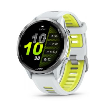 Ceas Garmin Forerunner 970 Amoled 47mm Whitestone Amp Yellow