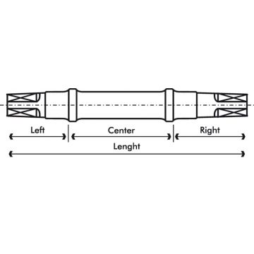 Ax Pedalier Patrat Italia 70mm 35x56x39mm
