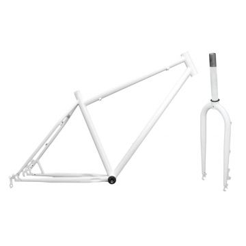Kit Cadru+Furca Fat Bike Otel Alb Mat Kit Cadru+Furca Fat Bike Otel Alb Mat