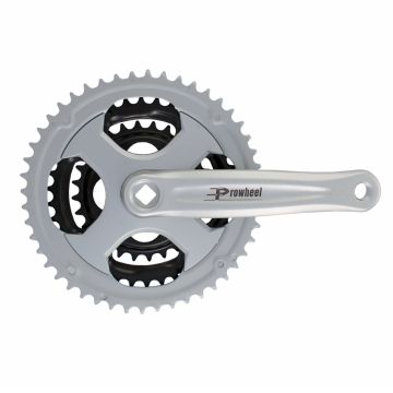 Pedalier Prowheel  28 38 48T Ax Patrat Alu 170mm Argintiu