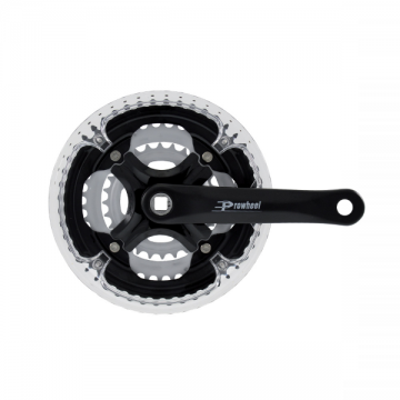 Pedalier Prowheel, 28 38 48T, ax patrat, aluminiu, 170mm, culoare negru