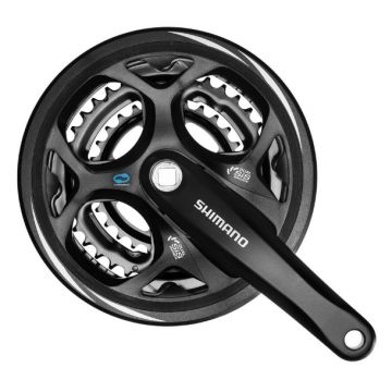 Angrenaj Pedalier Shimano Altus MTB, 48X38X28T, Brat 175MM, Pentru 7 8 Viteze Pe Spate, Negru