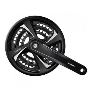 Angrenaj Pedalier Shimano Tourney Fc-Tx801, 42X32X22T, Brat 175Mm, Pt. 7 8 Vit. Pe Spate, Compatibil Chaincase, Cu Cg, Incl. Suruburi, Negru, Vrac