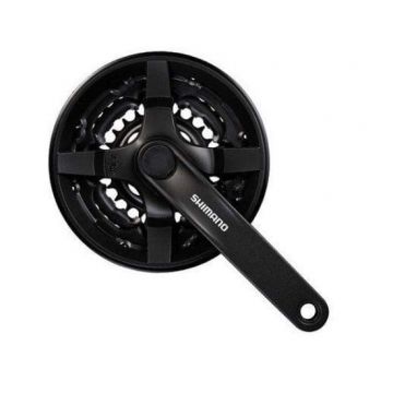 Angrenaj Pedalier Shimano Tourney Fc-Ty301, 48X38X28T, Brat 170Mm, Pt. 6 7 8 Vit. Pe Spate, Cu Cg, Compatibil Chaincase, Negru, Vrac