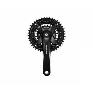 Angrenaj Pedalier Shimano Tourney Fc-Ty501, 42X34X24T, Brat 170Mm, Pt. 6 7 8 Vit. Pe Spate, Fara Cg,  Suruburi, Negru, Ambalat Ind.