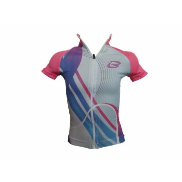 Tricou Ciclism Copii Culoare Roz Albastru Marime 6 Ani