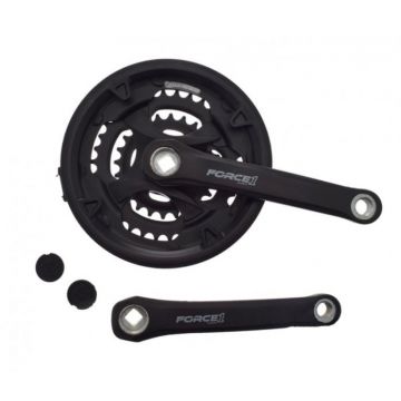 Angrenaj pedalier 3 foi MTB, otel, 42 34 24T, culoare negru