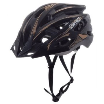 Casca ciclisti MTB Awina, marime M (55 cm-58 cm), culoare nergru auriu