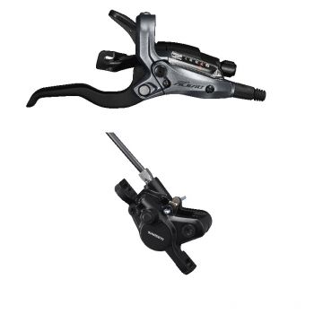 Frana Pe Disc Set Asamblat Shimano Alivio St-M4050(R) Br-Mt400(R), Fara Adaptor, Placute Resin, Furtun Sm-Bh59 1700Mm Negru, Camasa De Schimbator Sp41 600 300Mm., Incl. Oliva  Insertie Conectare, Amb