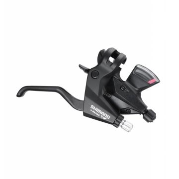 Maneta schimbator frana Shimano Acera ST-M310, montaj stanga, 3 viteze, cablu de schimbator 1800mm stainless, rapidfire plus, 2 degete, pentru V-Brake, culoare Negru