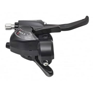Maneta schimbator frana Shimano ST-EF41-6R, montaj dreapta, 6 viteze, cablu de schimbator 2050mm, 2 degete, pentru V-Brake, culoare negru