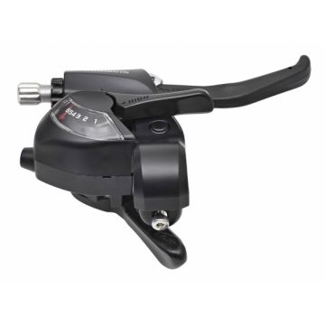 Maneta schimbator frana Shimano ST-EF41-6R, montaj dreapta 6 viteze, cablu de schimbator 2050mm, 2 degete, pentru V-Brake, culoare Negru