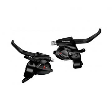 Maneta Schimbator Frana Shimano St-Ef41, 6X3 Vit., 2 Degete, Pt. V-Brake, Cabluri Schimbator Frana Lungime Standard, Negru, Ambalat Ind.