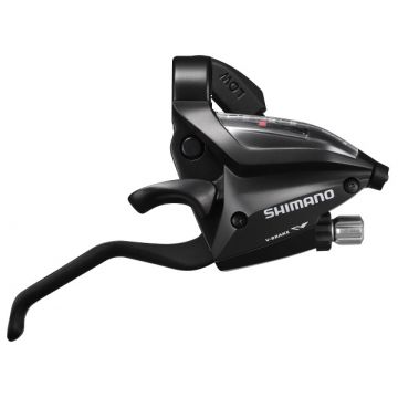 Maneta schimbator frana Shimano ST-EF500-8R, montaj dreapta, 8 viteze, cablu 2050mm, ez-fire plus, 2 degete, din aluminiu, pentru V-Brake, culoare negru