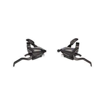 Manete Schimbator Frana Shimano St-Ef500-2A, 8X3 Vit., Standard Schimbator Frana Cablu Camasa Neagra (Sp41), 2 Degete, Pt. V-Brake, Negru, Ambalat Ind.
