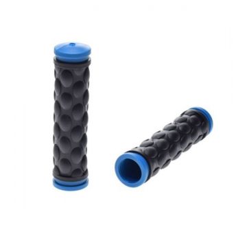 Mansoane bicicleta cauciuc, 120mm, culoare negru albastru