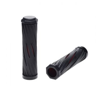 Mansoane bicicleta din cauciuc, 120mm, culoare negru rosu