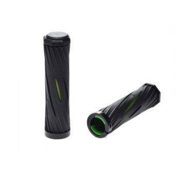 Mansoane bicicleta din cauciuc, 120mm, culoare negru verde